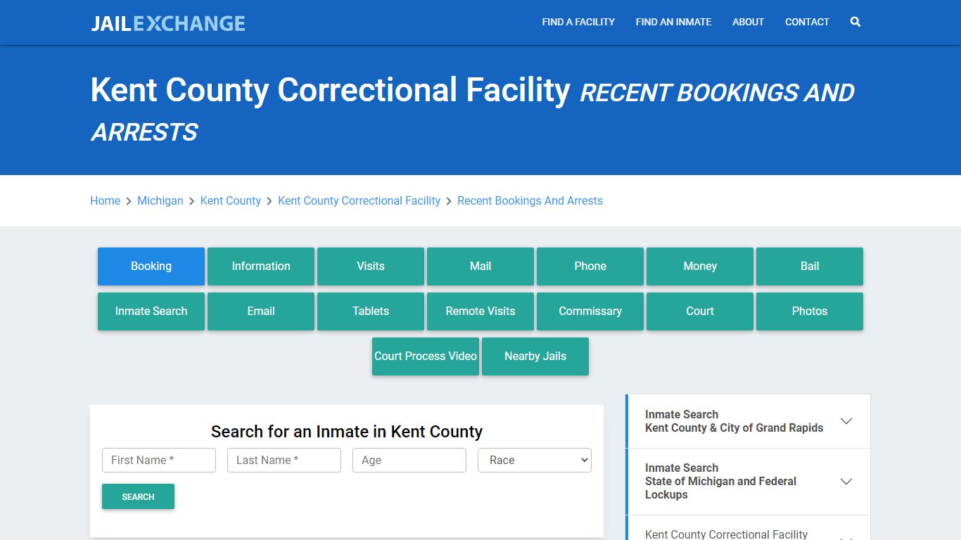 Kent County Correctional Facility Recent Bookings And Arrests