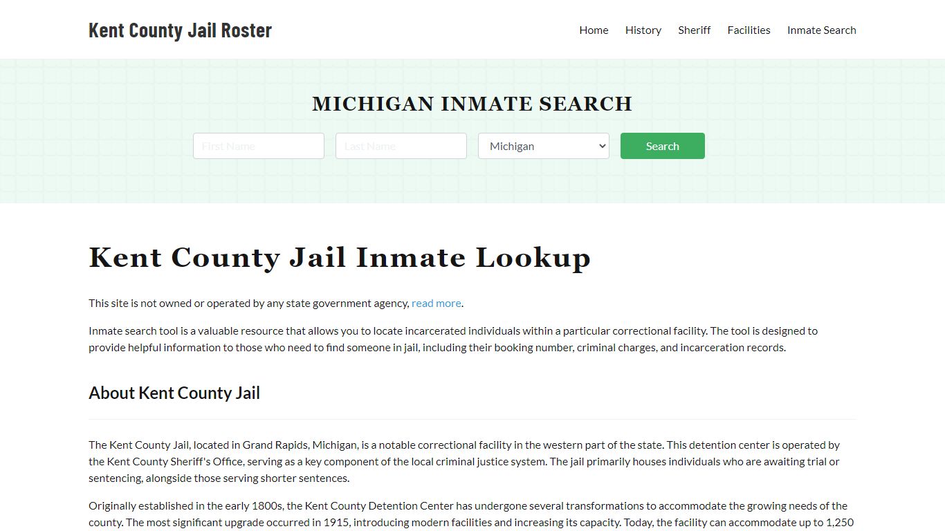 Kent County Jail Roster Lookup, MI, Inmate Search